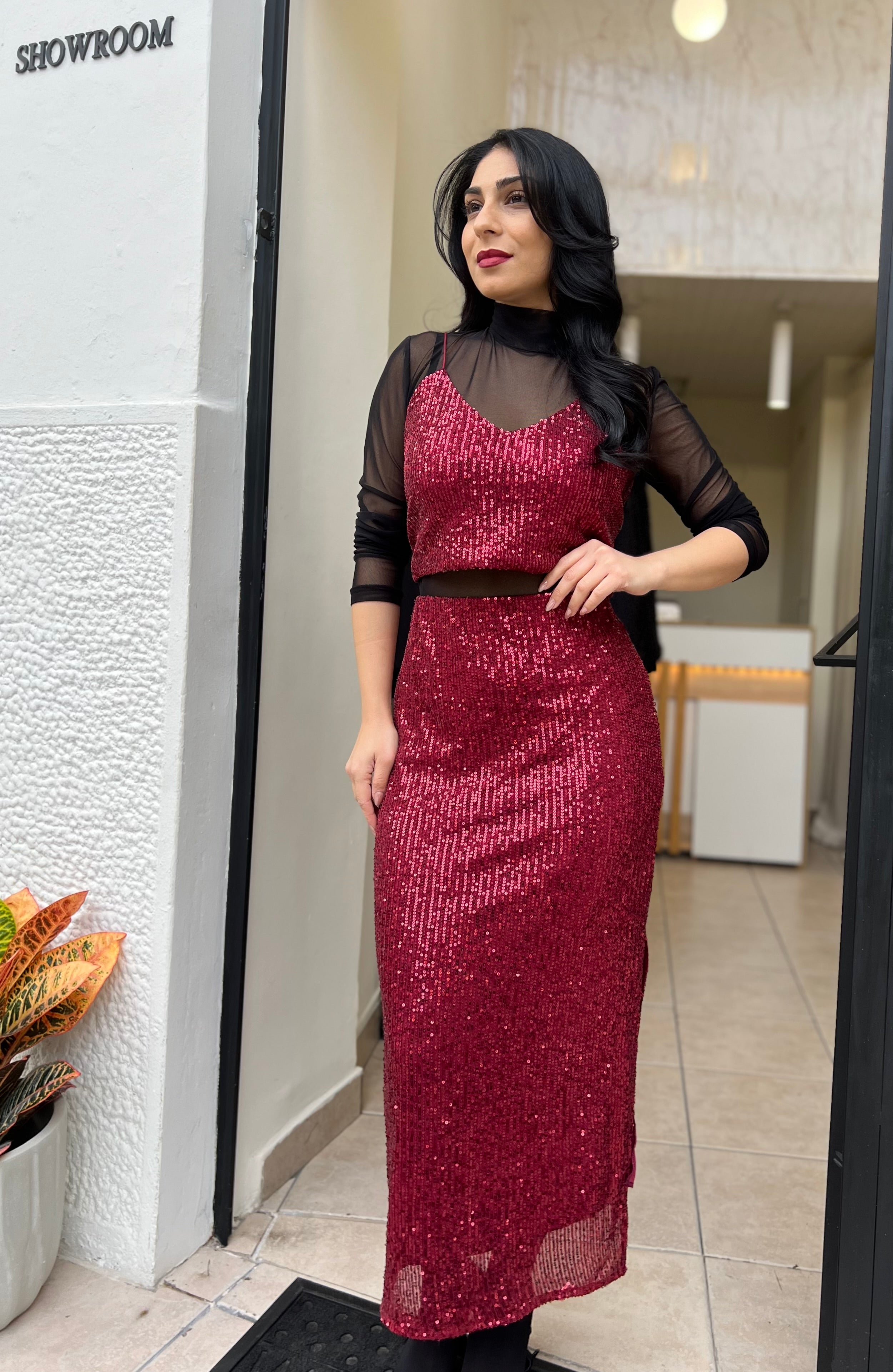 SELINA τοπ με παγιέτες