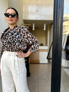 DELINA πουκάμισο animal print