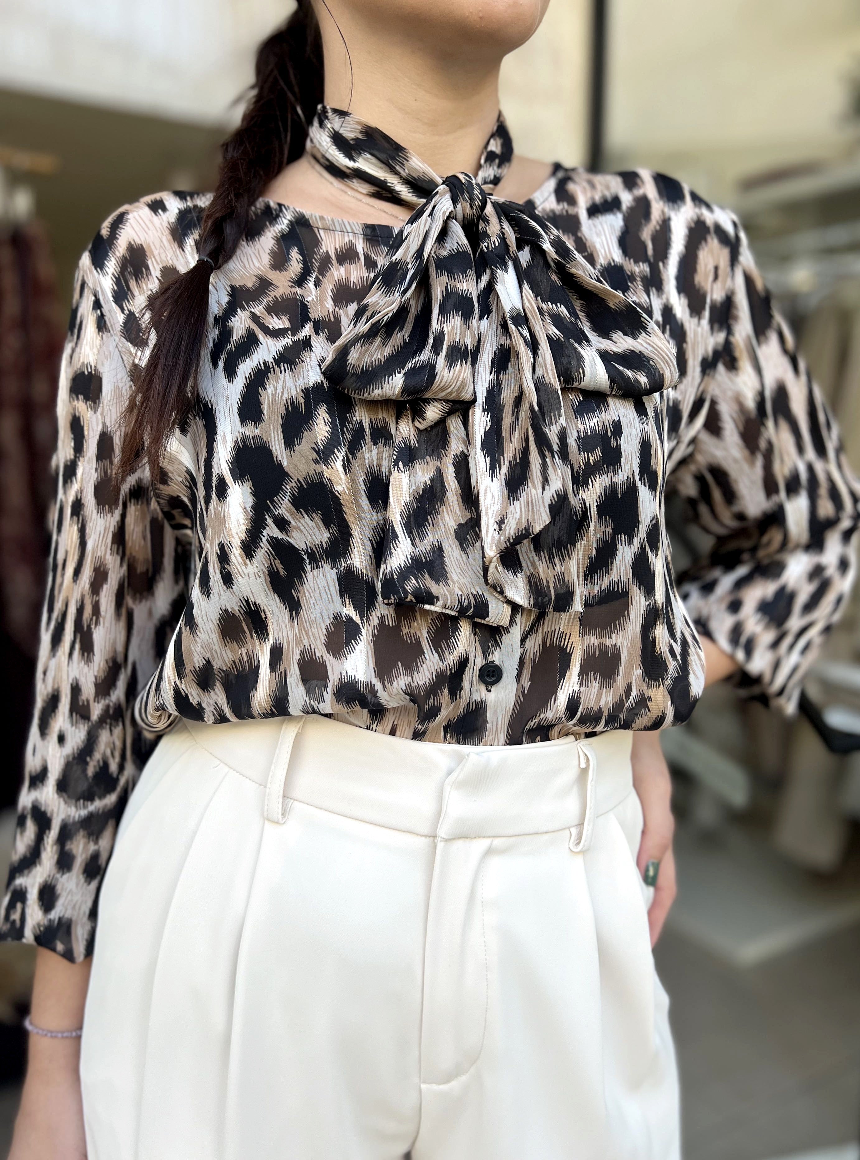 DELINA πουκάμισο animal print